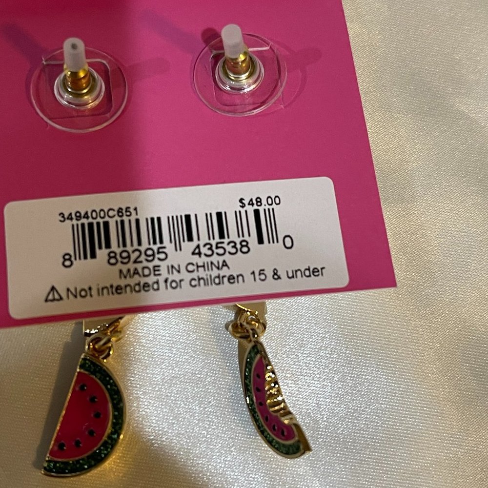 Betsey Johnson Watermelon Mismatched Earrings - Picture 4 of 4